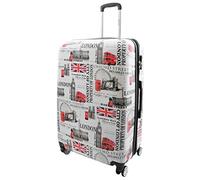 London City Print Suitcase 4 Wheels Expandable Luggage Travel Bags HLG9620 (Large)