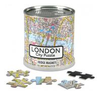 London City Puzzle Fridge Magnets - 100 Piece Jigsaw Map in Tin Can