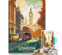 London City Puzzles for Teenagers Teens 1000pc Puzzle,Decompressing Intellectual Educational Toy Secret Santa Gifts 38x26cm