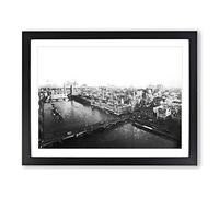 London City Skyline In Abstract Modern Art Framed Print | A3 Black Framed Wall Art | Ready to Hang | Abstract Cityscape Picture | Living Room Bedroom Lounge Office