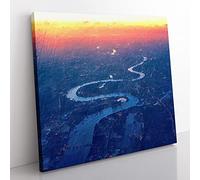 London City Skyline & the River Thames Canvas Wall Art Print 20x20 Inch