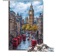 London City Street Scene 1000 Piece Jigsaw Puzzle for Adults Teens, Help The Brain Exercise Addictive Toys to Cultivate Patience Perfect Decoration (50x75cm)