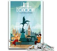 London City Travel History 1000 Pieces Jigsaw Puzzle For Adults Teens, Toys Educational Games Stress Relieving Secret Santa Gifts for And Age 14 1000pcs(26x38cm)