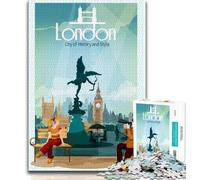 London City Travel History Jigsaw Puzzles for Teenagers 2000 Piece,Family Game Stress Reliever Difficult Challenge Artists Collection,Fine Art 70x100cm
