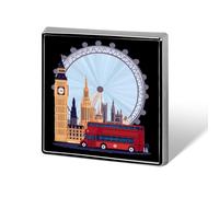 London City Vintage British UK Button Pins Square Badge Personalized Button Brooch Lapel Pins for Women Men Gifts
