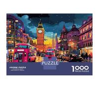 London Cityscape 1000 Piece Sturdy Cardboard Premium Jigsaw Puzzle: Brain Training London Rainy Street for Holiday Puzzle Activity, A Wonderful Puzzle 70x50cm/1000pcs