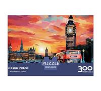 London Cityscape for Adults Fun Jigsaw Puzzles 300 Piece Toy Intellectual Game Home Decoration Education Game Stress Relief Toy Challenge Educational 300pcs (40x28cm)