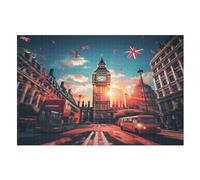 London Cityscape Jigsaw Puzzle for Adults 1000 Piece for Kids Age 12 Years Up Woodiness Puzzles Educational Game （75×50cm）