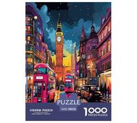 London Cityscape Jigsaw Puzzles Puzzle for Adults Kids. 1000 Pieces Whimsical Challenge Toy Educational Game Home Decoration for Adults& Kids Age 14 Years Up 38x26cm/1000pcs