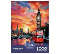 London Cityscape Jigsaw Puzzles Puzzles for Adults Kids. 1000 Pieces Impossible Challenge Toy Educational Games Home Decoration for Educational Games Gifts 70x50cm/1000pcs