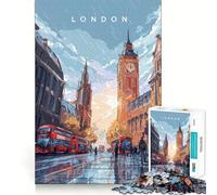 London Cityscape with Big Ben Jigsaw Puzzles for Adults1000 Piece Think Sharper Vivid Color Home Play Birthday Idea (38x52cm)