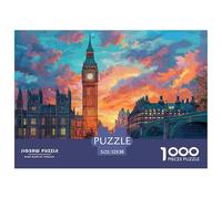 London Cityscape with Jigsaw Puzzles Adult And Children Educational Games Home Decoration Rainy Days Fun Activities Birthday Jumbo Age 12+ for Adults 52x38cm/1000pcs