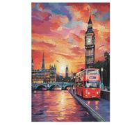 London Cityscape Wooden Jigsaw Puzzles 1000 Piece Puzzle For Adults. Challenging To Complete But Fun And Humorous Jigsaws 78×53cm