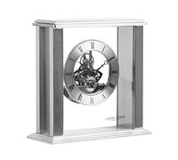 London Clock Silver Simple Frame Skeleton Mantel, 15 x 15.5 x 6.5cm