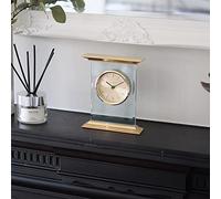 London Clock Gold Flat Top Glass Mantel Clock