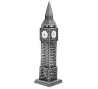 London Clock Tower Architectural Model Ornament, Alloy Tabletop Decor | Silver Vintage Accent, Portable Display for Gatherings, Elegant Desk Piece One Statue