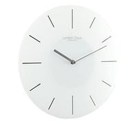 London Clock White Glass Wall Clock, 34.5 x 34.5 x 4cm