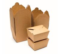 London Coffee Cups No.1 Kraft Food Boxes, Cardboard Deli Containers, Disposable takeaway Boxes, Cardboard Food Containers for Stir-Fries, Salads, Meals, BBQ, Restaurants and Cafes (750ml, case of 50)