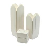 London Coffee Cups No.1 White Takeaway Food Boxes, 750ml / 26oz Disposable Cardboard Food Containers with Integrated Lid, White Paper Take Away Boxes for Catering, Snacks & Cake Portions, Pack of 50