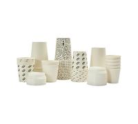 London Coffee Cups Single-wall Disposable Coffee Cups with Lids. 6-12oz, White & Patterns, for Speciality Coffee and Other Drinks, take Away Coffee Cups (500, 8oz Plain White)