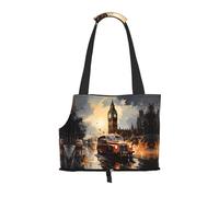 London Color Taxi Printed Portable pet Shoulder Bag, Suitable for Small Dogs and Cats, Shopping and Travel Dual-Purpose Bag