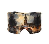 London Color Taxi Unisex Side Sleeping Headband, Sleeping Eye Mask and Ear Muffs, (26.8 * 4.3 inches), Indoor and Outdoor Travel Yoga Adjustable Comfort Eye and Ear Muffs,