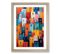 London Colour Field Framed Print | A2 Oak Framed Wall Art | Ready to Hang | Modern Nature Picture | Living Room Bedroom Lounge Office