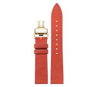 London Craftwork 18mm 19mm 20mm 21mm 22mm 24mm Leather Strap compatible with NOMOS Club, Orion, Tangente, Zurich & Ludwig Series (red Gold, 22mm)