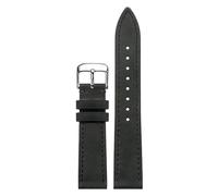 London Craftwork 18mm 19mm 20mm 21mm 22mm 24mm Leather Strap compatible with NOMOS Club, Orion, Tangente, Zurich & Ludwig Series (Black D Silver, 22mm)
