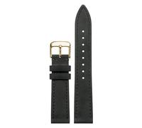 London Craftwork 18mm 19mm 20mm 21mm 22mm 24mm Leather Strap compatible with NOMOS Club, Orion, Tangente, Zurich & Ludwig Series (Black D Gold, 21mm)