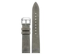 London Craftwork 18mm 19mm 20mm 21mm 22mm 24mm Leather Strap compatible with NOMOS Club, Orion, Tangente, Zurich & Ludwig Series (Gray D Silver, 19mm)