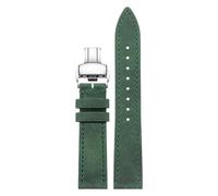 London Craftwork 18mm 19mm 20mm 21mm 22mm 24mm Leather Strap compatible with NOMOS Club, Orion, Tangente, Zurich & Ludwig Series (Green Silver, 22mm)