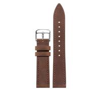 London Craftwork 18mm 19mm 20mm 21mm 22mm 24mm Leather Strap compatible with NOMOS Club, Orion, Tangente, Zurich & Ludwig Series (Brown D Silver, 18mm)