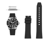 London Craftwork 19/20/21/22mm Quick-release silicone strap for TAG Heuer F1 Gulf Aquaracer Carrera Water Ghost Rubber watch band Bracelet (Black-NO buckle, 22 mm)