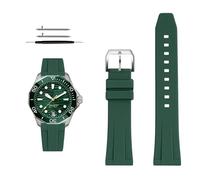 London Craftwork 19/20/21/22mm Quick-release silicone strap for TAG Heuer F1 Gulf Aquaracer Carrera Water Ghost Rubber watch band Bracelet (Green-silver buckle, 20 mm)