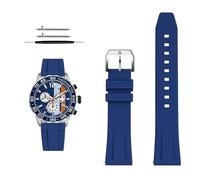 London Craftwork 19/20/21/22mm Quick-release silicone strap for TAG Heuer F1 Gulf Aquaracer Carrera Water Ghost Rubber watch band Bracelet (Blue-silver buckle, 21 mm)
