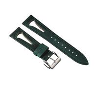 London Craftwork Breathable Sport Waxed Leather Watch Strap for Classic Diver Dress Military Watches 20mm 21mm 22mm 24mm (green, 22mm)