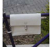 London Craftwork Classic Frame Satchel Bag for Bicycle Bike Genuine Leather White Bike Bag Satch-WH