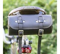 London Craftwork Classic Saddle/Handlebar Roll Bag Real Leather Black/Yellow for Bike Tools ROL-BL-YE