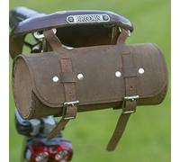 London Craftwork Classic Saddle/Handlebar Roll Bag Real Leather Vintage Brown for Bike Tools ROL-RAW-Waxed