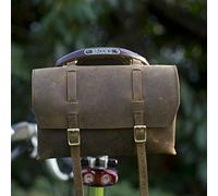 London Craftwork Large Bicycle Bag Genuine Leather Saddle/Handlebar/Frame Bag Vintage Brown XL-RAW