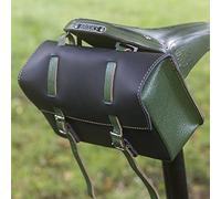 London Craftwork Large Natural Leather Bike Bag Saddle Handlebar in Black Green 2021 Collection