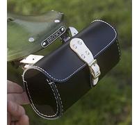 London Craftwork Leather Tool Bag Bicycle Saddle Bag Handcrafted Bike Bag Black White bro-bl-White