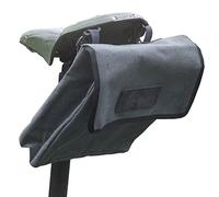 London Craftwork Medium Canvas + Leather Saddle/Handlebar/Frame Bag for Bicycles in Olive Grey (Black)