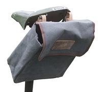 London Craftwork Medium Canvas + Leather Saddle/Handlebar/Frame Bag for Bicycles in Olive Grey (Brown)