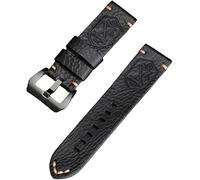 London Craftwork Premium Thick Italian Leather Handmade Watch Strap 20mm Flottiglia MAS Dark Brown (Black (Black buckle))