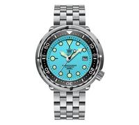 London Craftwork SD1975 Steeldive Tuna 300M Waterproof Automatic Diver Watch NH35 Movement (Light Blue (5-Link Bracelet))
