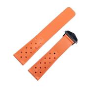 London Craftwork Silicone Strap compatible with TAG HEUER Watch MONACO CARRERA FORMULA 1 Watch 22mm Silver Clasp (Orange (black clasp))