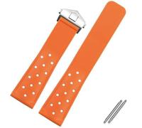 London Craftwork Silicone Strap compatible with TAG HEUER Watch MONACO CARRERA FORMULA 1 Watch 22mm Silver Clasp (Orange)