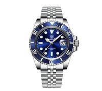 London Craftwork Steeldive SD1953 Diver Watch Ceramic Bezel 41mm Water Resistant NH35 Movement (Blue (Steel Bracelet))